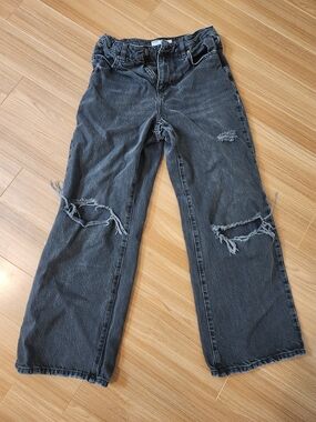 Garage Wide Leg Black Denim Jeans